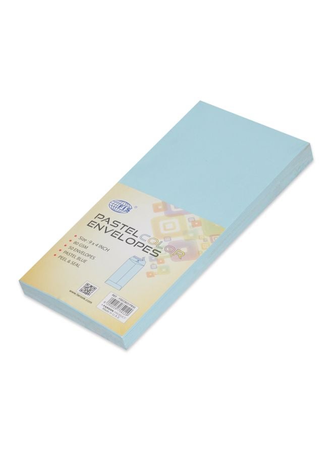 FIS 50-Piece Peel And Seal Envelopes Set Blue - Image 1