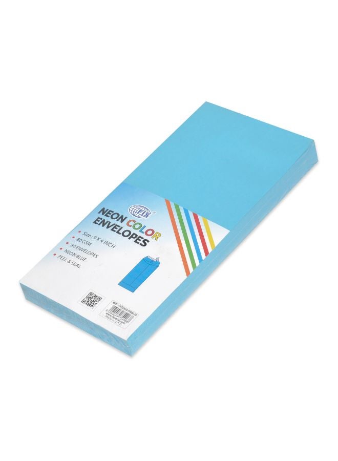 FIS 50-Piece Peel And Seal Envelopes Set Blue - Image 1