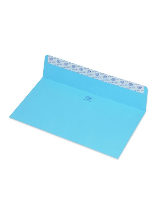 FIS 50-Piece Peel And Seal Envelopes Set Neon Blue - Image 1