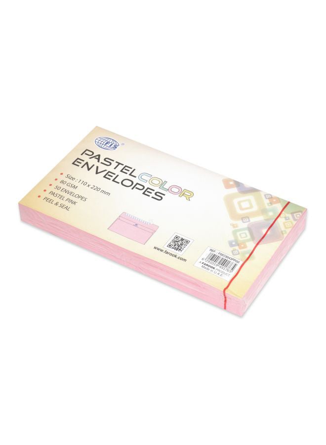 FIS 50-Piece Peel And Seal Envelopes Set Pink - Image 2