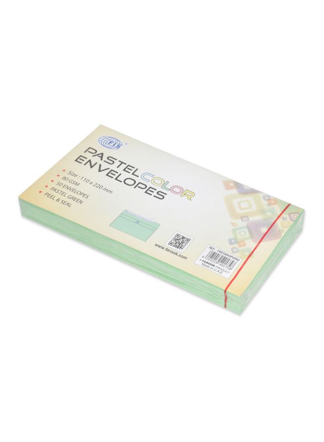 إف اي أس  مجموعة ظروف ذاتية اللصق من 50 قطعة أخضر - Image 2