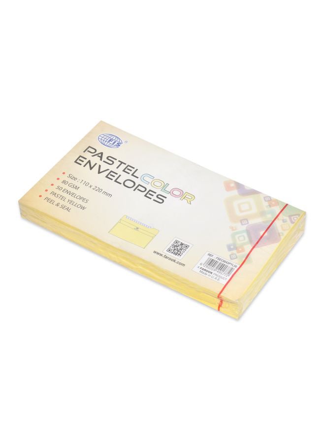 FIS 50-Piece Peel And Seal Envelopes Set Yellow - Image 2