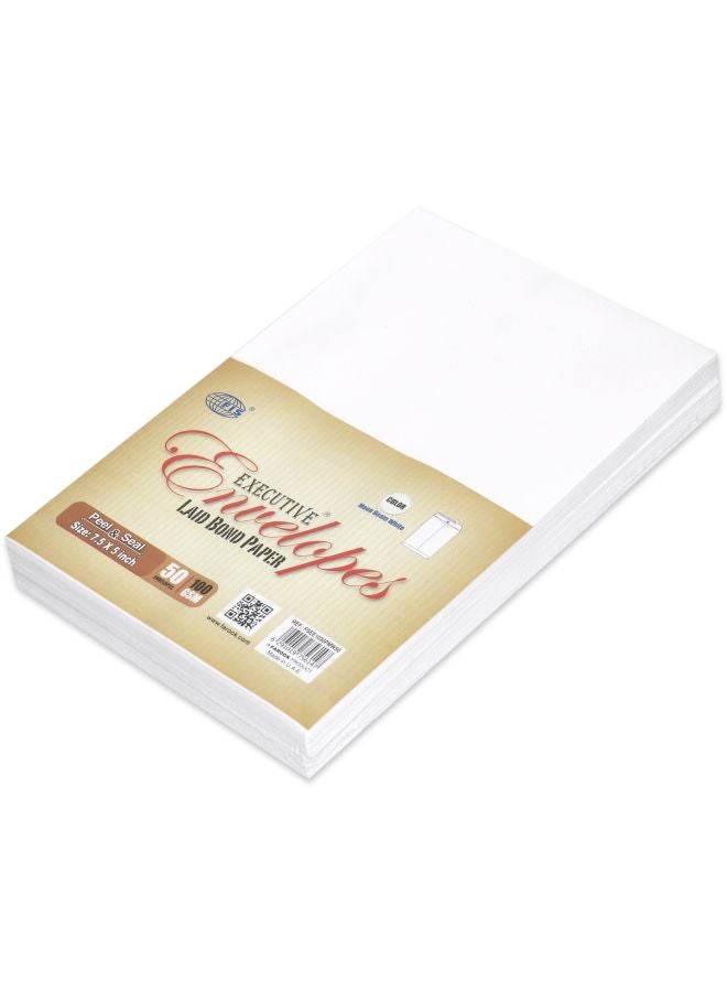 FIS 50-Piece Executive Peel And Seal Envelopes Set White - Image 1