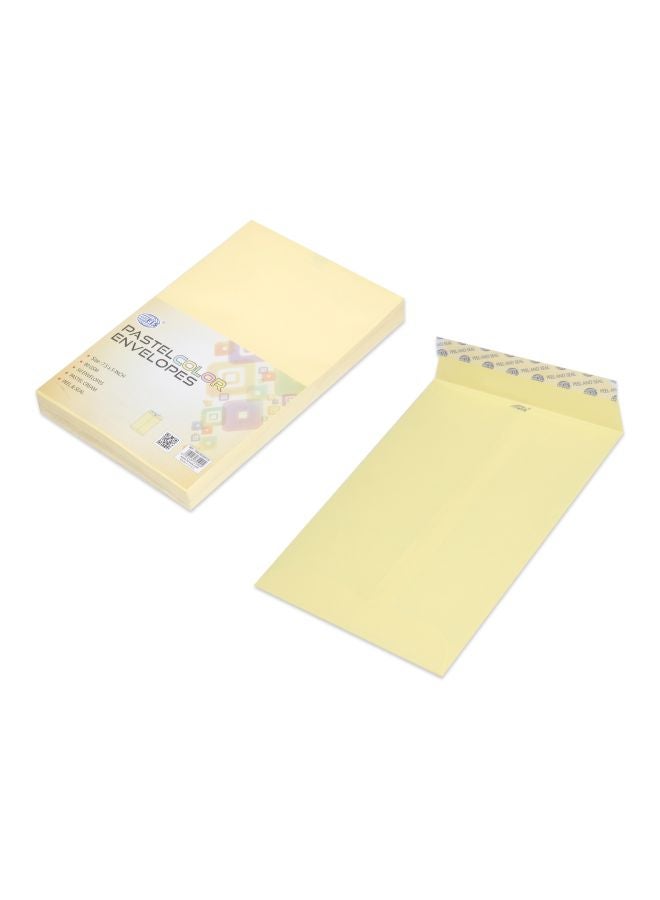 FIS 50-Piece Peel And Seal Envelopes Pastel Cream - Image 1