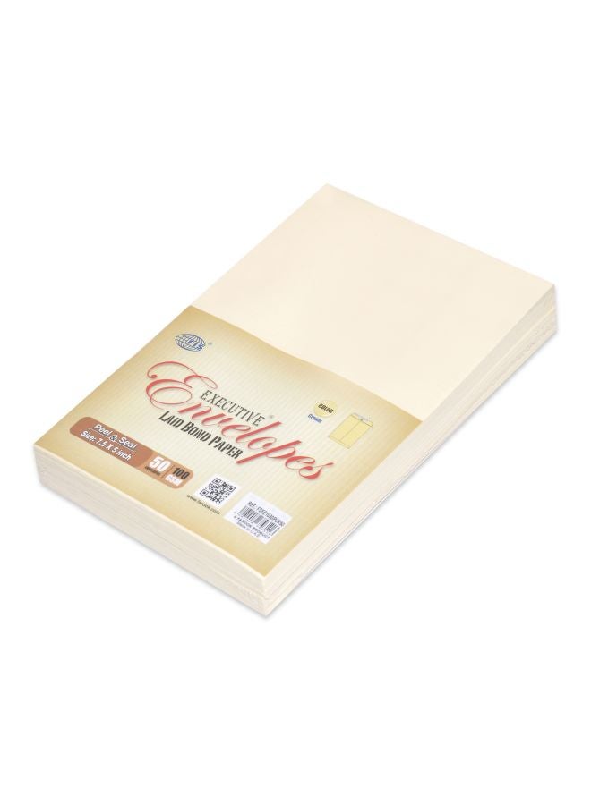 FIS 50-Piece Executive Peel And Seal Envelopes Set Cream - Image 1