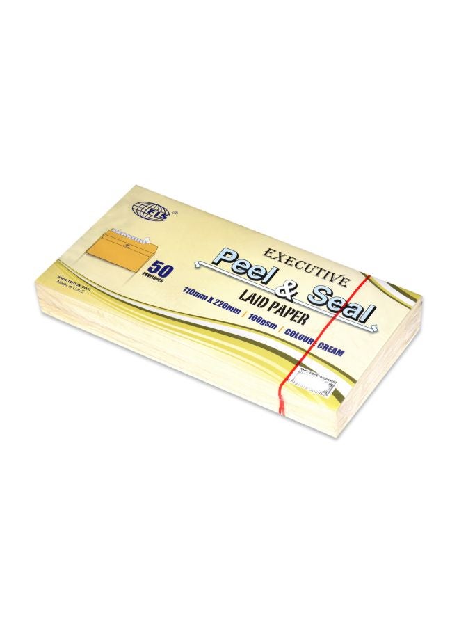FIS 50-Piece Peel And Seal Executive Envelopes Cream - Image 2
