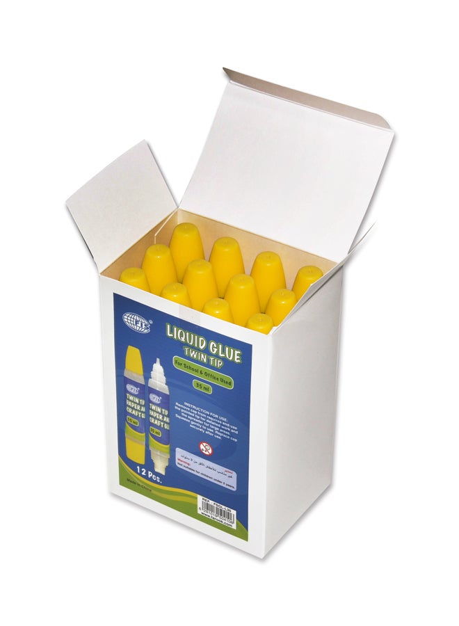 إف اي أس  مجموعة عبوات غراء لورق الزينة والأشغال اليدوية من 12 قطعة شفاف - Image 2