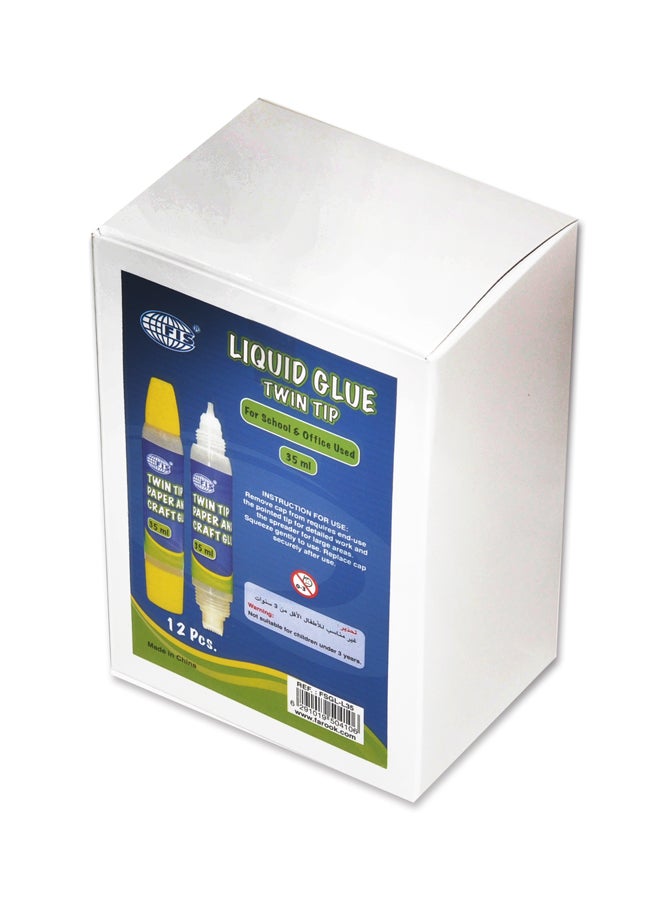 إف اي أس  مجموعة عبوات غراء لورق الزينة والأشغال اليدوية من 12 قطعة شفاف - Image 3