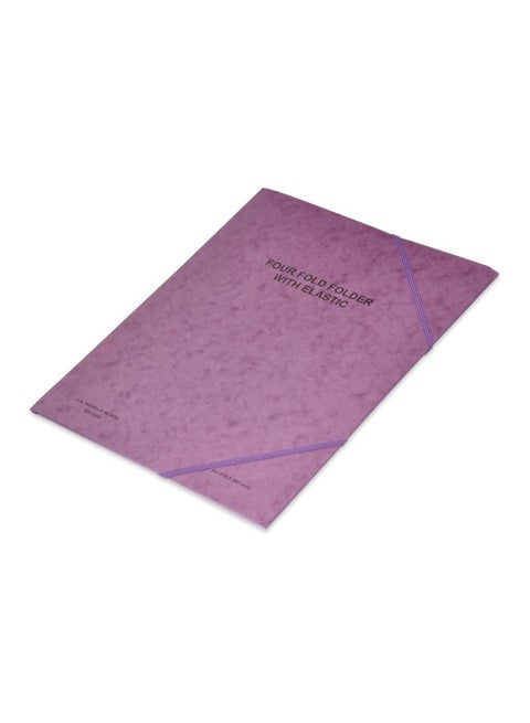 40-Piece A4 Four Fold Folder With Elastic Violet