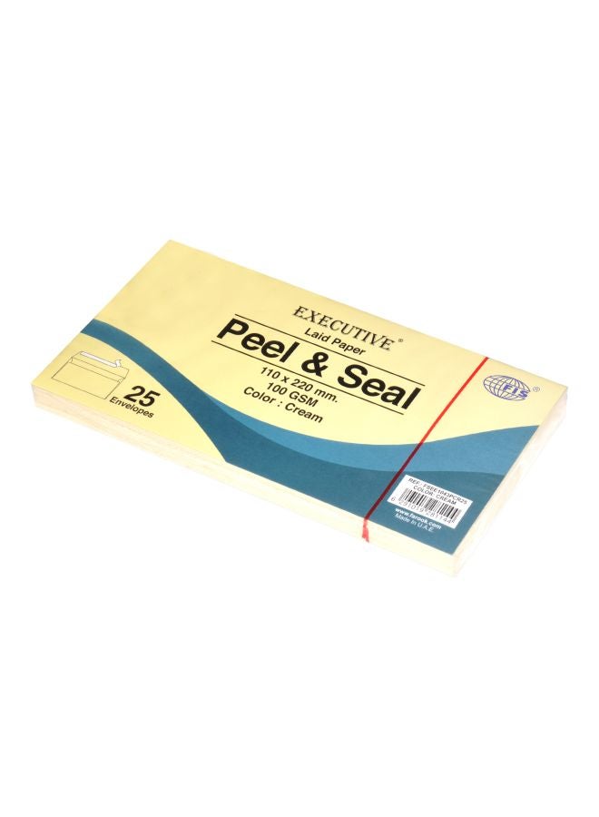 FIS 25-Piece Executive Peel And Seal Envelopes Cream - Image 1