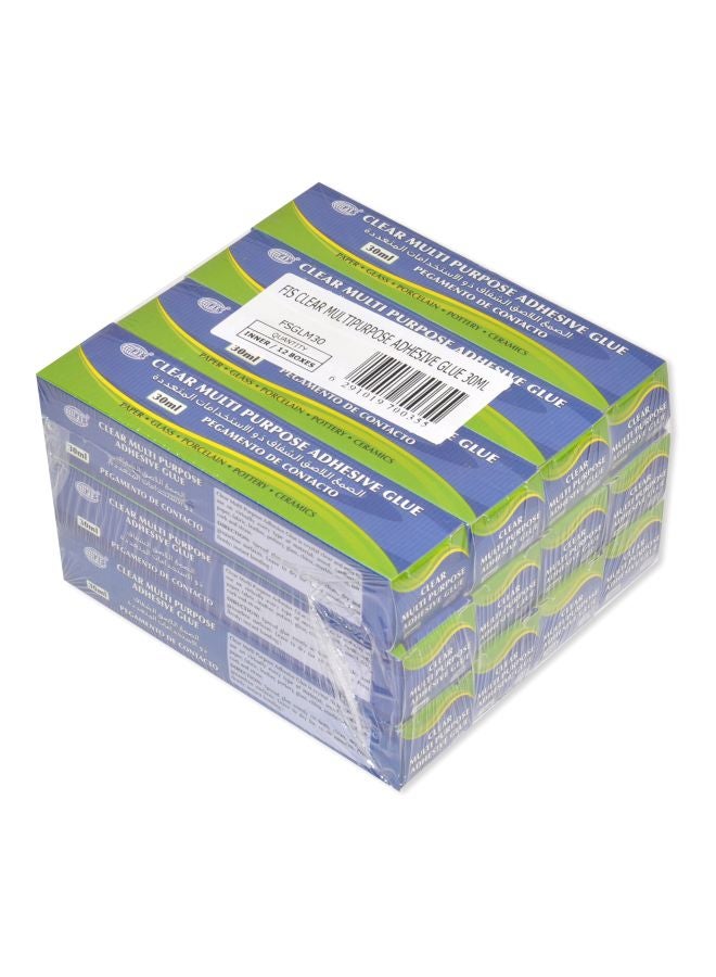 إف اي أس  عبوة صمغ لاصق ذي استخدامات متعددة، من 12 قطعة شفاف - Image 2