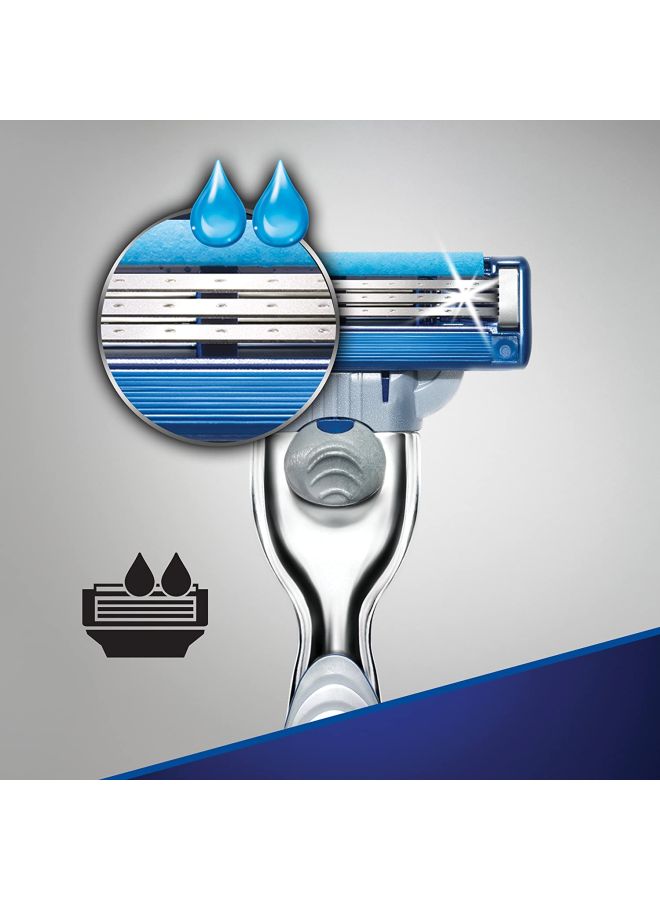 Gillette - Mach3 Turbo Razor And Blades Silver/Blue - Image 1