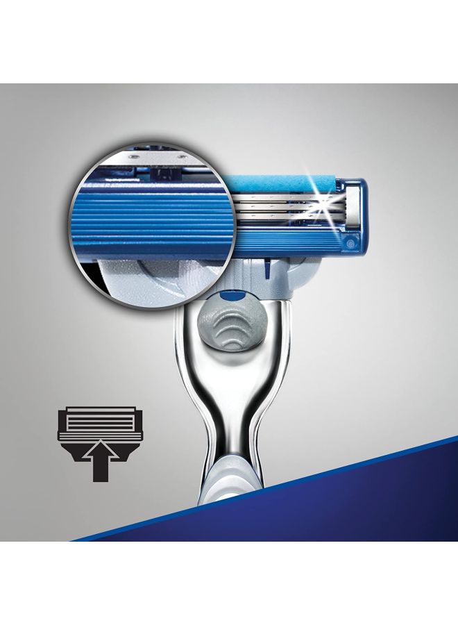 Gillette - Mach3 Turbo Razor And Blades Silver/Blue - Image 1