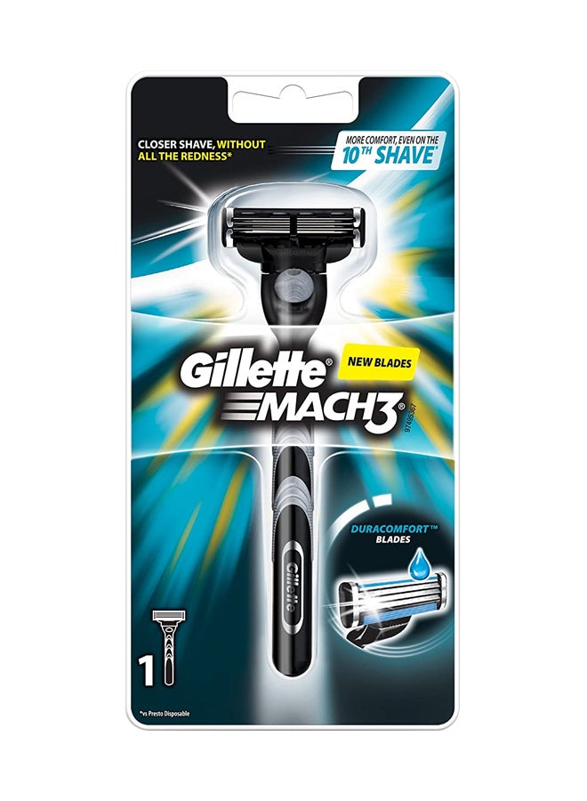 Gillette Mach3 Razor With Blade Silver/Black  - Image 1