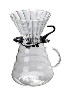 East Lady V60 Manual Coffee Share Pot With Filter Glass Clear 20x12cm  - Image 1