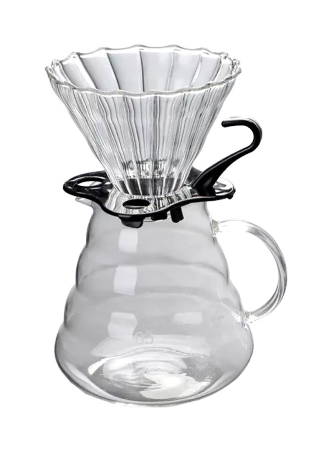 East Lady - V60 Manual Coffee Share Pot With Filter Glass Clear 20x12cm - Image 1