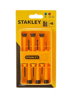 Stanley 6-Piece Precision Screwdriver Set Yellow/Black  - Image 3