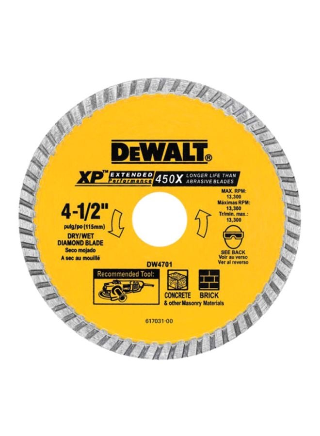 DEWALT Tile Cutting Disc Yellow/Silver 4.5inch
