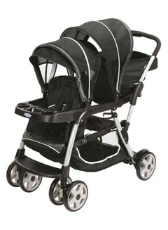 Ready 2 Grow LX Twin Comfortable Stroller With Adjustable Canopy And Safety Harness - Black