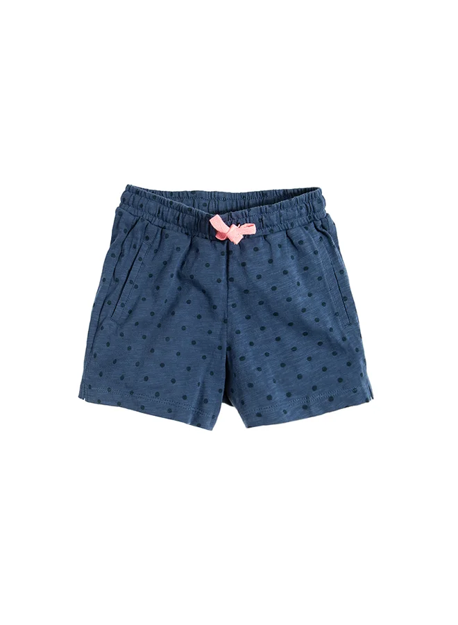 SMYK Dot Printed Drawstring Elasticated Waistband Shorts Dark Blue