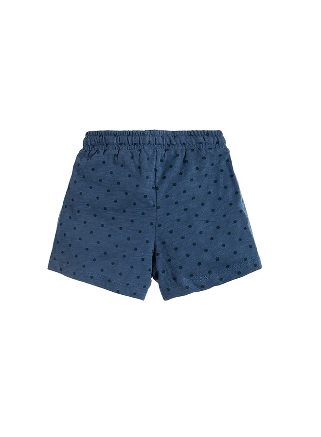 SMYK Dot Printed Drawstring Elasticated Waistband Shorts Dark Blue