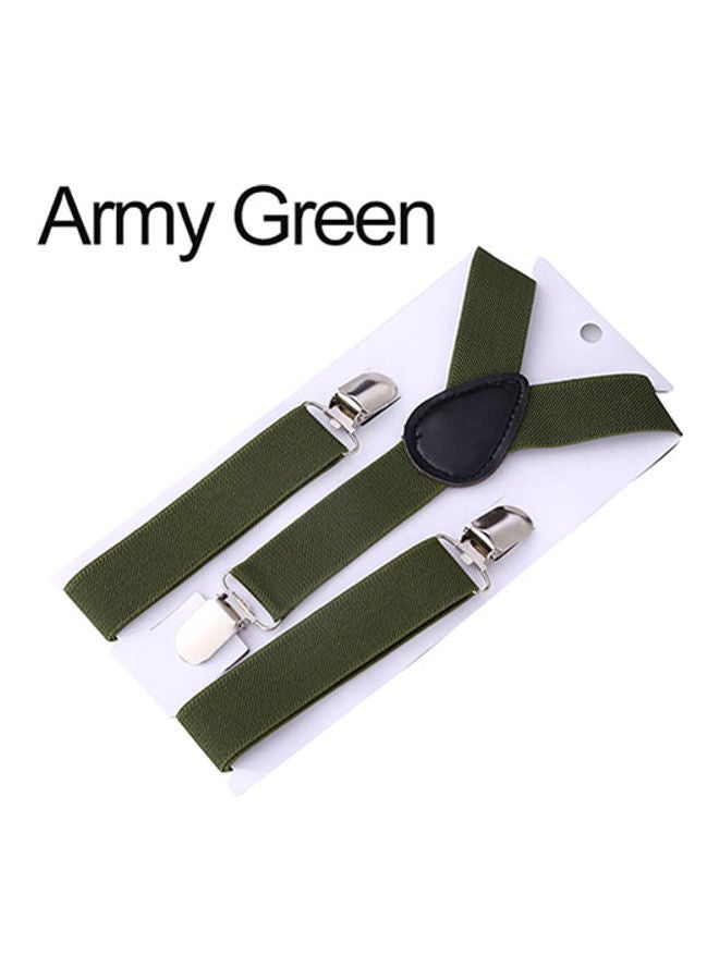 Baby Girls Boys Fashion Adjustable Clip-on Y-Back Child Elastic Suspenders Army Green  - Image 1