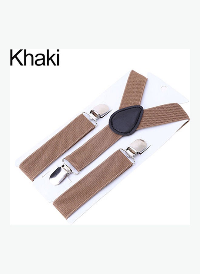 Generic Baby Girls Boys Fashion Adjustable Clip-on Y-Back Child Elastic Suspenders Khaki  - Image 1