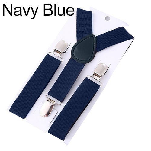Generic - Baby Girls Boys Fashion Adjustable Clip-on Y-Back Child Elastic Suspenders Navy Blue - Image 1