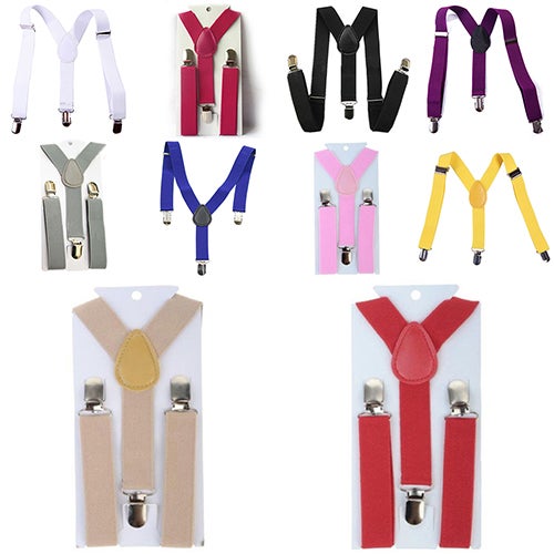 Generic - Baby Girls Boys Fashion Adjustable Clip-on Y-Back Child Elastic Suspenders Navy Blue - Image 1