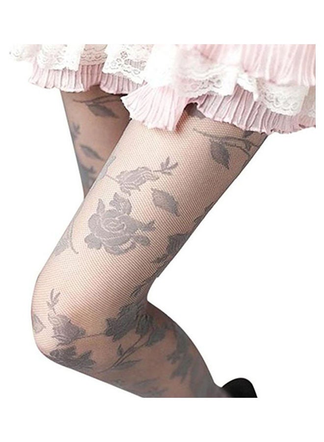 Generic - Fashion Rose Pattern Tight Lace Pantyhose See-Through Stockings multicolour - Image 1