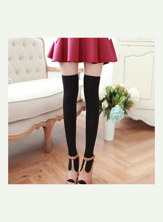 Generic - Fashion Thigh High Stockings Cotton Over Knee Long Socks Black - Image 1