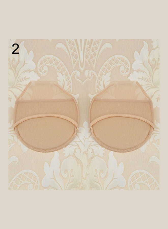 1Pair High Heels Cushions Anti-slip Silicone Dotted Invisible Forefoot Insoles Beige - Image 1
