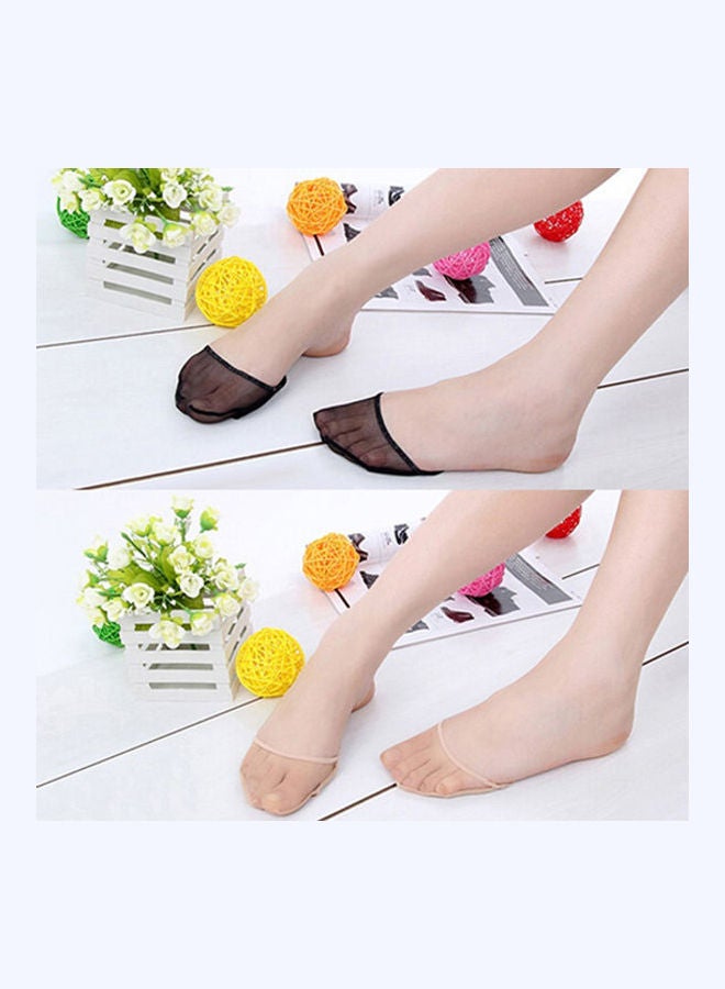 1Pair High Heels Cushions Anti-slip Silicone Dotted Invisible Forefoot Insoles Beige - Image 3
