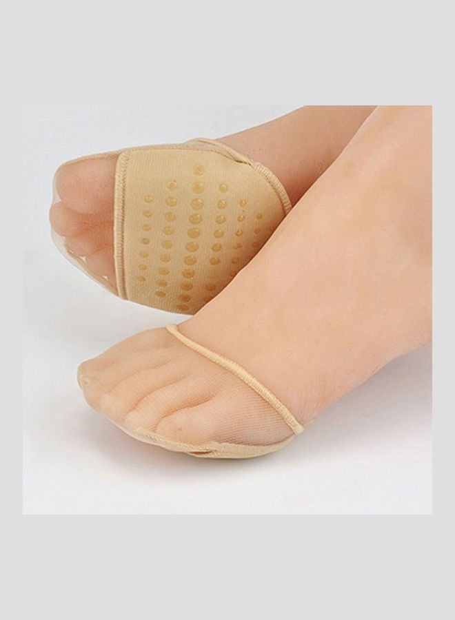 1Pair High Heels Cushions Anti-slip Silicone Dotted Invisible Forefoot Insoles Beige - Image 4