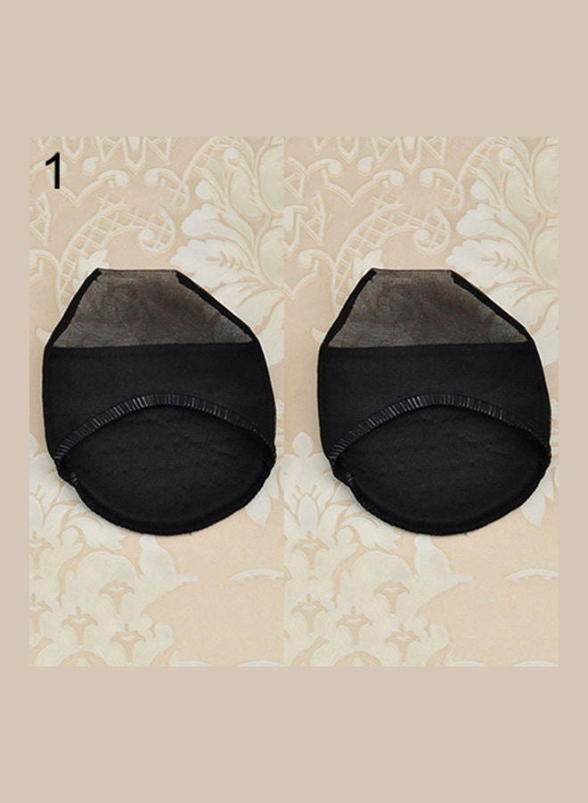 1Pair High Heels Cushions Anti-slip Silicone Dotted Invisible Forefoot Insoles Black - Image 1