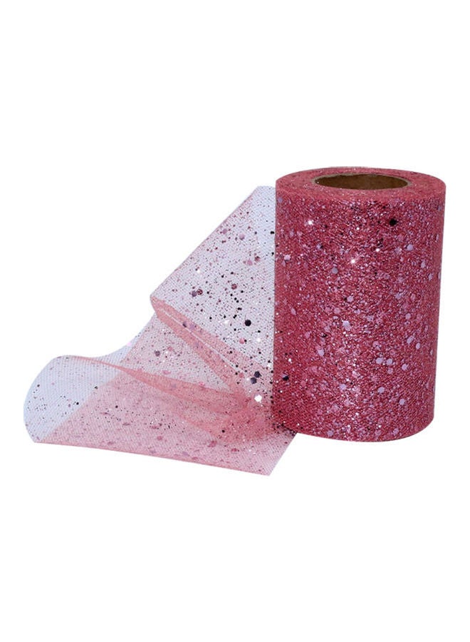 Generic Glitter Sequin Net Fabric Tulle Spool Rolls Weddings Party Tutu Costume Decor Pink  - Image 1