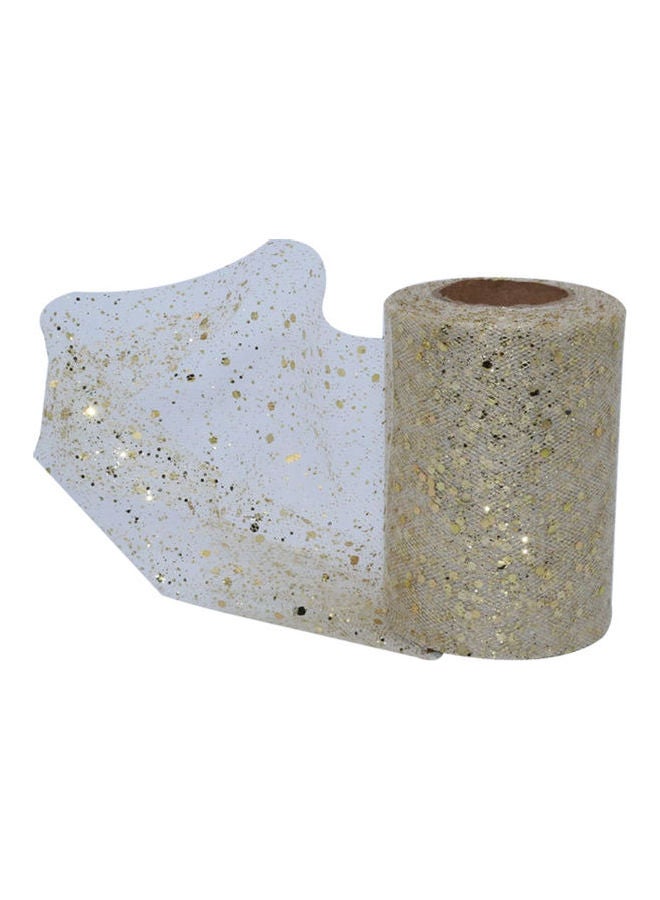 Glitter Sequin Net Fabric Tulle Spool Rolls Weddings Party Tutu Costume Decor Milky White  - Image 1