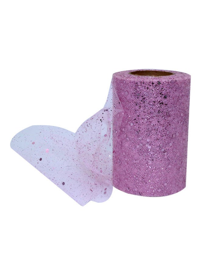 لفة بكرة من قماش التول اللامع بالترتر الشبكي لتزيين حفلات الزواج وزي التوتو وردي فاتح - Image 1