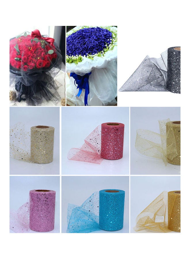 Generic - Glitter Sequin Net Fabric Tulle Spool Rolls Weddings Party Tutu Costume Decor Light Blue - Image 1