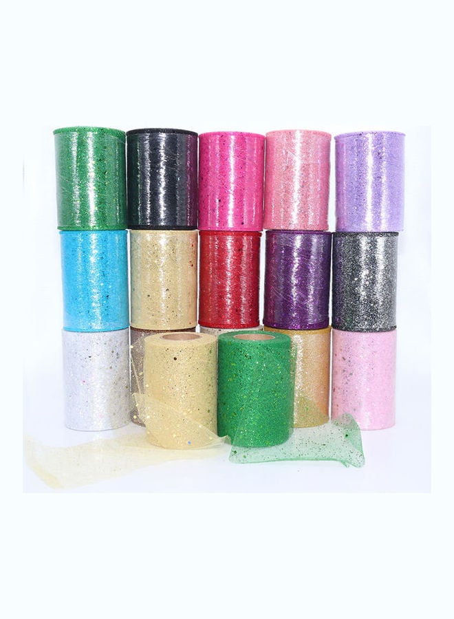 Generic - Glitter Sequin Net Fabric Tulle Spool Rolls Weddings Party Tutu Costume Decor Light Blue - Image 1