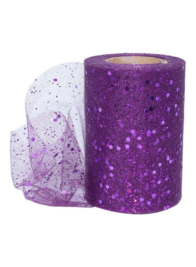 لفة بكرة من قماش التول اللامع بالترتر الشبكي لتزيين حفلات الزواج وزي التوتو قرمزي داكن - Image 1