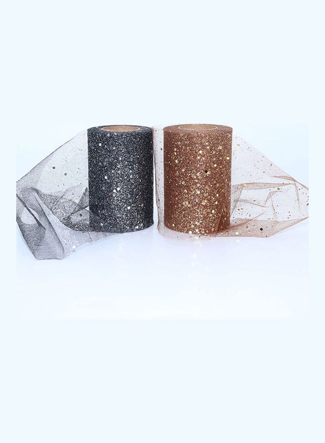 Glitter Sequin Net Fabric Tulle Spool Rolls Weddings Party Tutu Costume Decor Black - Image 4