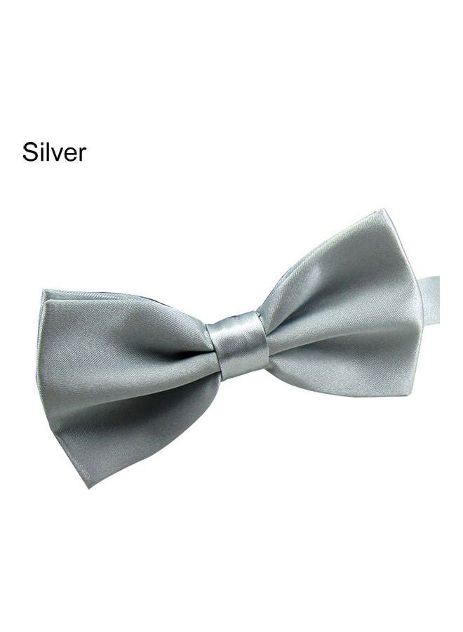 Adjustable Wedding Bow Tie Silver