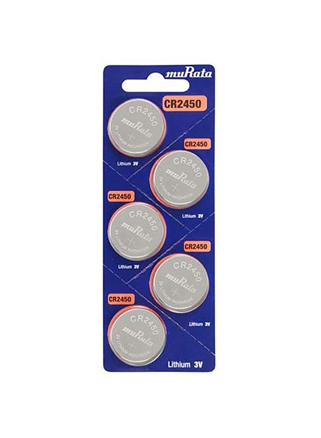 5-Piece Lithium Batteries Set 0.197inch