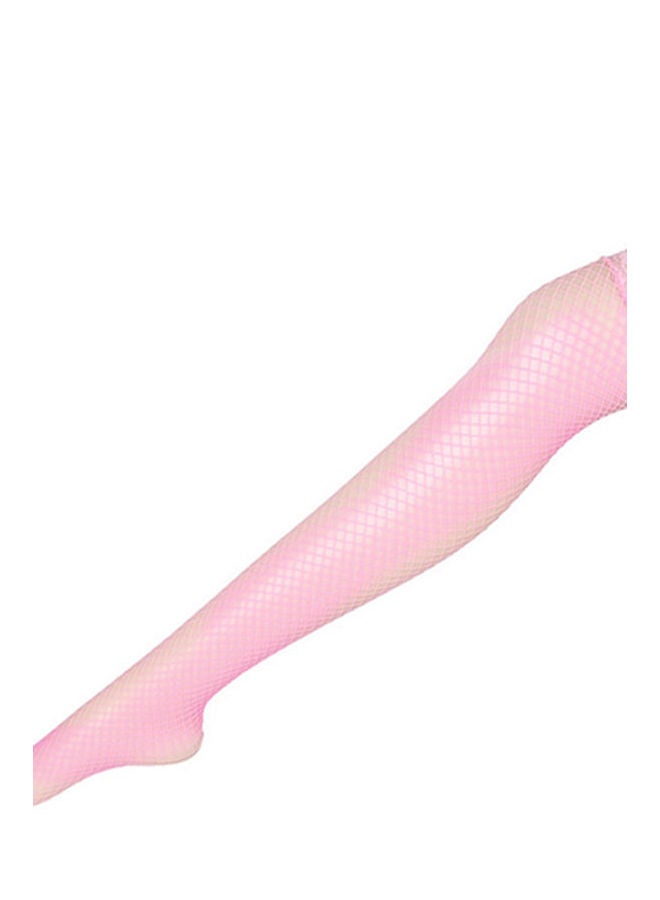 Pair Of Solid Pattern Ultra Thin Stockings Pink
