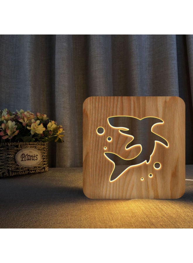 Beauenty 3D Shark Design Table Lamp Beige 19 x 19cm - Image 5