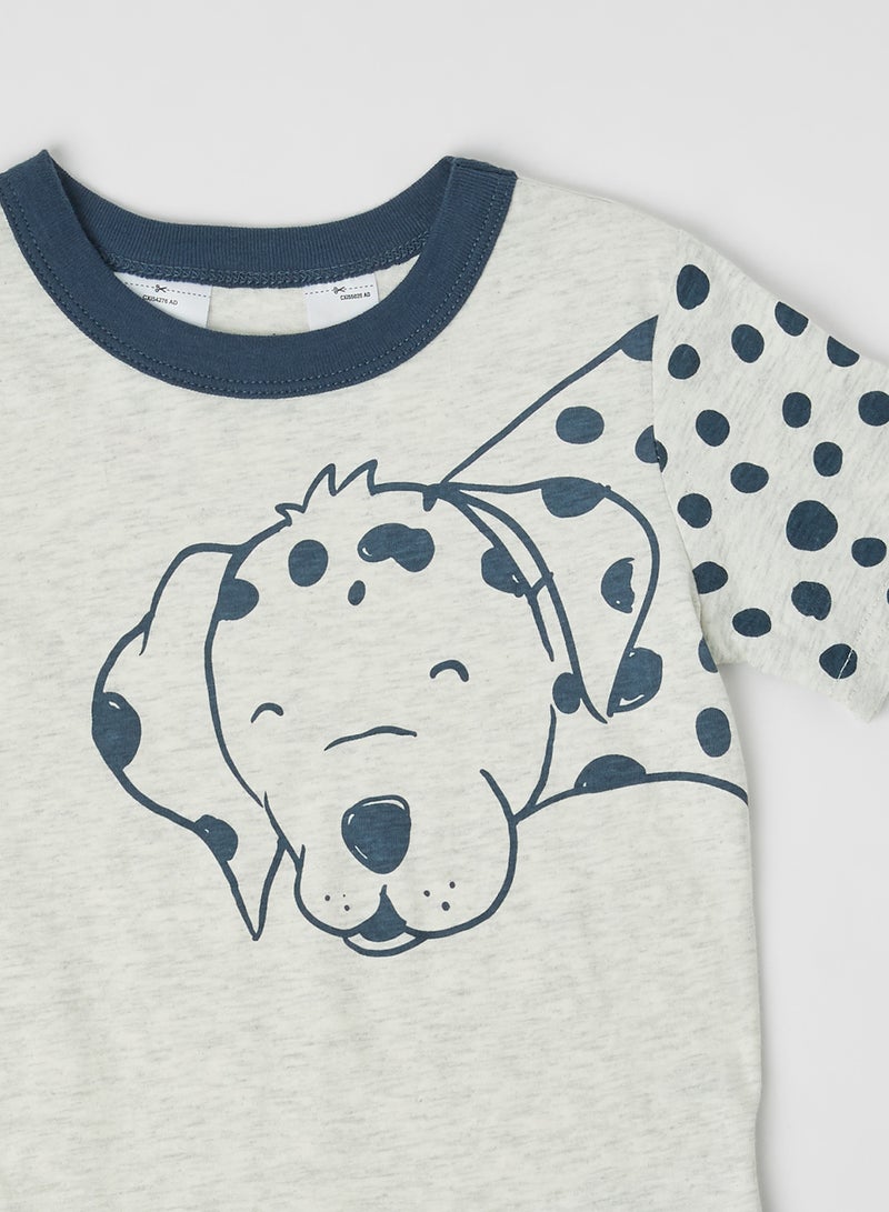 carter's 2 Pack Dalmatian Jersey T-Shirt And Firetruck Shorts Set Multicolour  - Image 3