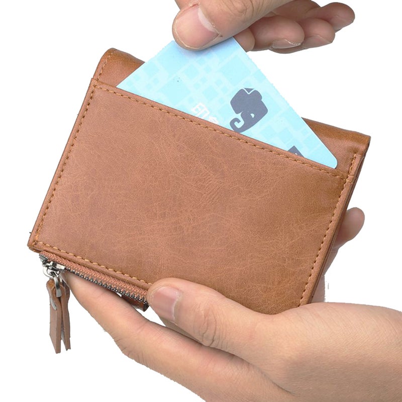 baellerry - Casual Leather Card Wallet Coffee - Image 1