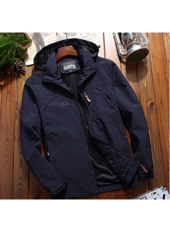 2020 mountaineering stormsuit windbreaker Men's outdoor sports jacket Dark blue - Image 2