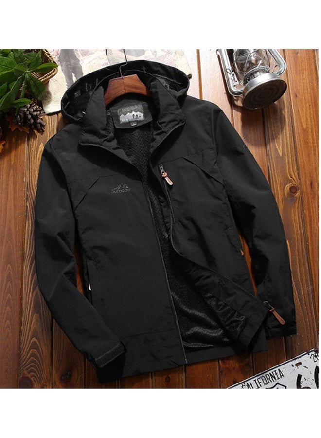 2020 mountaineering stormsuit windbreaker Men's outdoor sports jacket black - Image 2